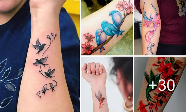 Ideas bellas de Tatuajes de aves para chicas