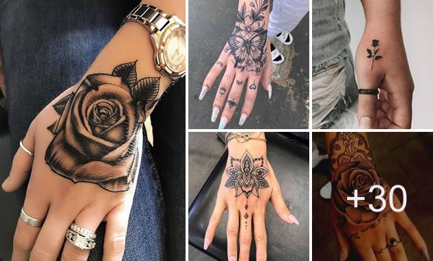 Ideas hermosas de tatuajes en manos para mujeres