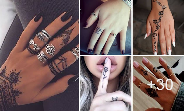 Hermosos Tatuajes en dedos finos y estilizados para mujer