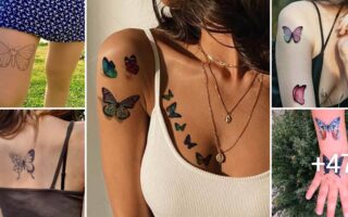 Hermosos Tatuajes estilo mariposa para mujeres
